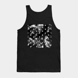 Black Tie-Dye and Stars Tank Top